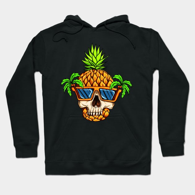 Cool Pineapple Skull Hoodie by The Kenough